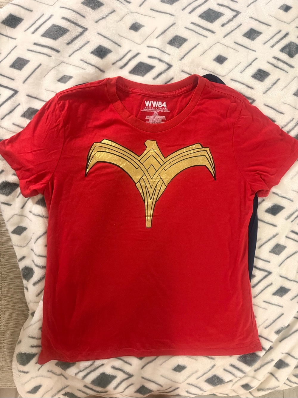 DC Wonder Woman WW84 Red Tee with Gold Emblem